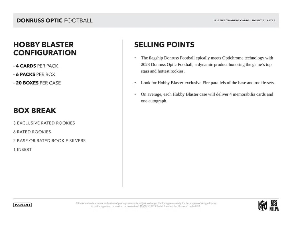2023 Panini Donruss Optic Football 6-Pack Blaster Box