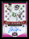 Justin Herbert 2020 #AA-JH2 Leaf Valiant All-American Autographs Pink #/15