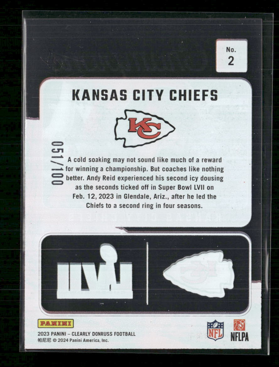 2023 Clearly Donruss Champions Red Andy Reid #/100 #2