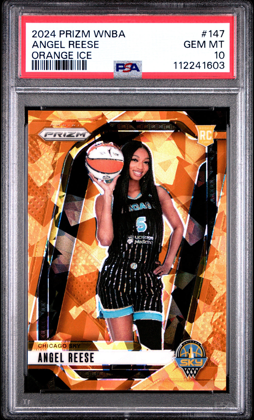 2024 Panini Prizm Wnba Orange Ice Angel Reese 10 PSA #147