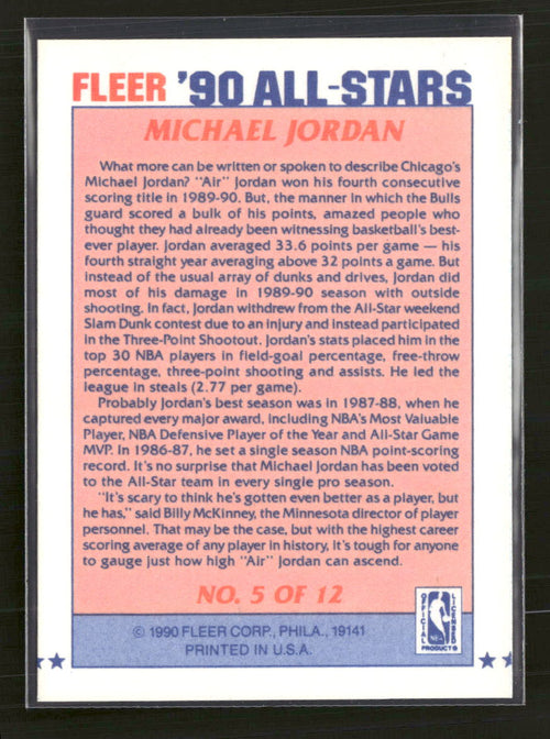 1990-91 Fleer All-Stars Michael Jordan #5