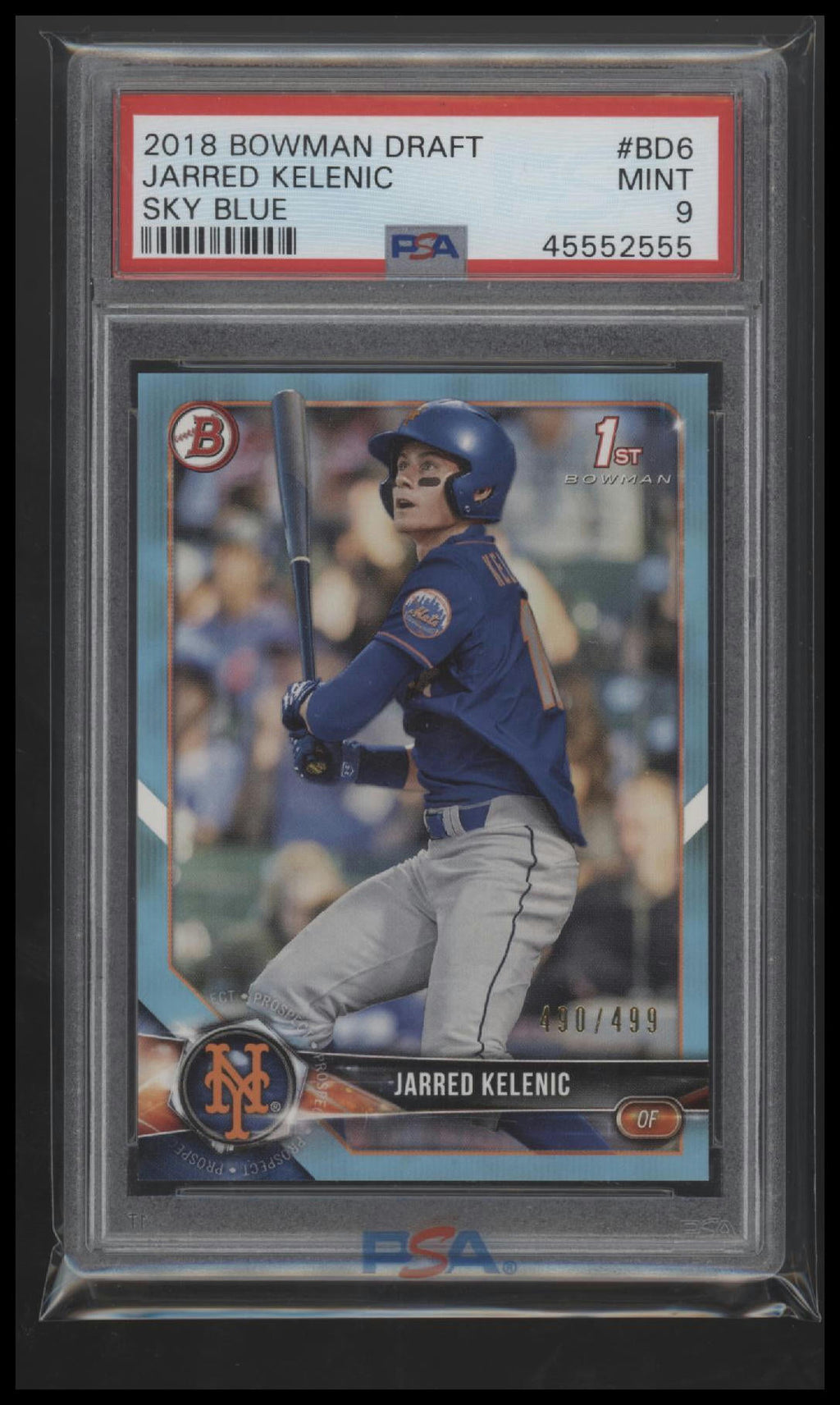 2018 Bowman Draft Sky Blue Jarred Kelenic 9 PSA #BD6