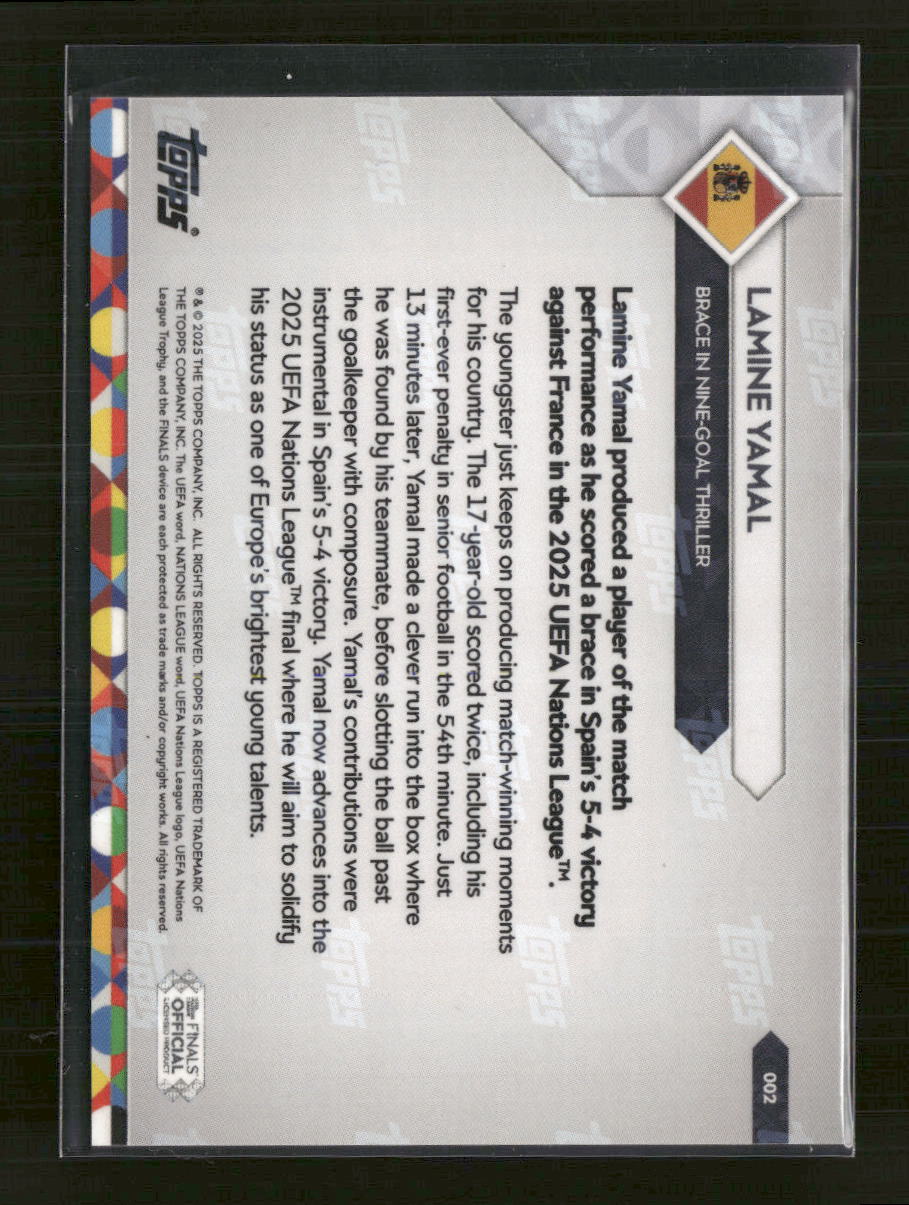 2025 Topps Now UEFA Nations League Lamine Yamal #002