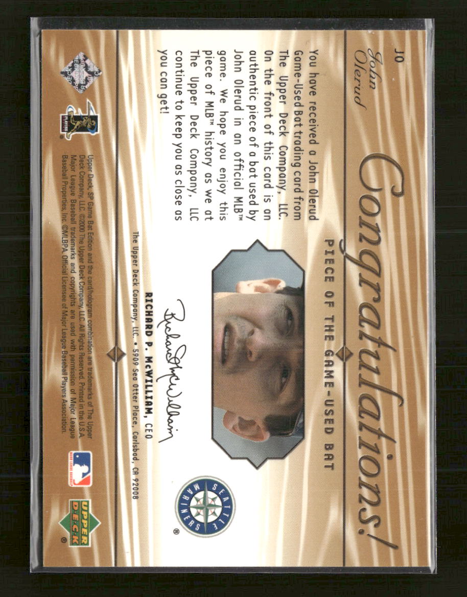 2001 SP Game Bat Piece of the Game John Olerud #JO