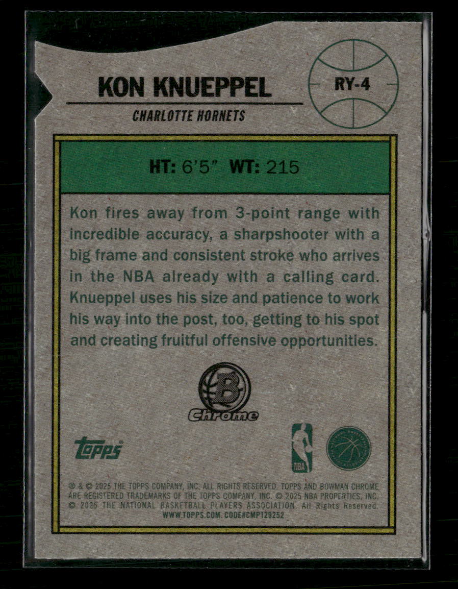 2025-26 Bowman Rookie Of The Year Favorites Kon Knueppel #RY-4