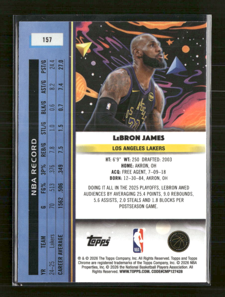 2025-26 Topps Chrome Cosmic Lebron James #157