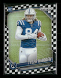 2025 Panini Prizm Black and White Checker Tyler Warren #339
