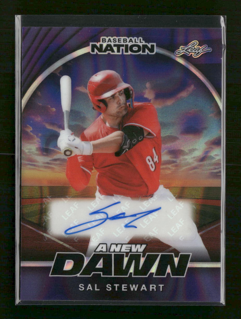 2025 Leaf Baseball Nation A New Dawn Auto Lava Purple #/8 Sal Stewart #NA-SS1
