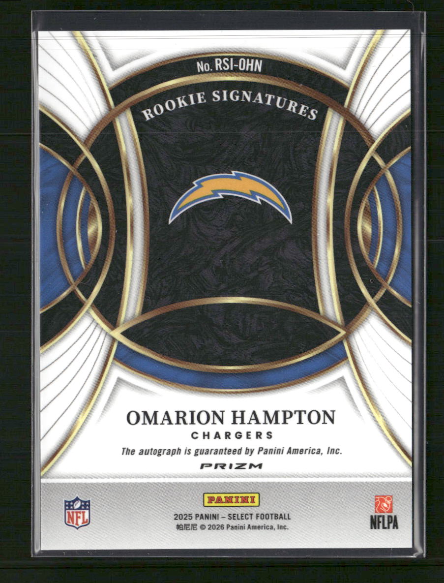2025 Panini Select Rookie Signatures Prizm Omarion Hampton Auto #RSI-OHN