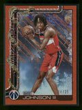 2025-26 Topps Holiday Orange Metallic Glitter Tre Johnson III Rookie #/25 #H166