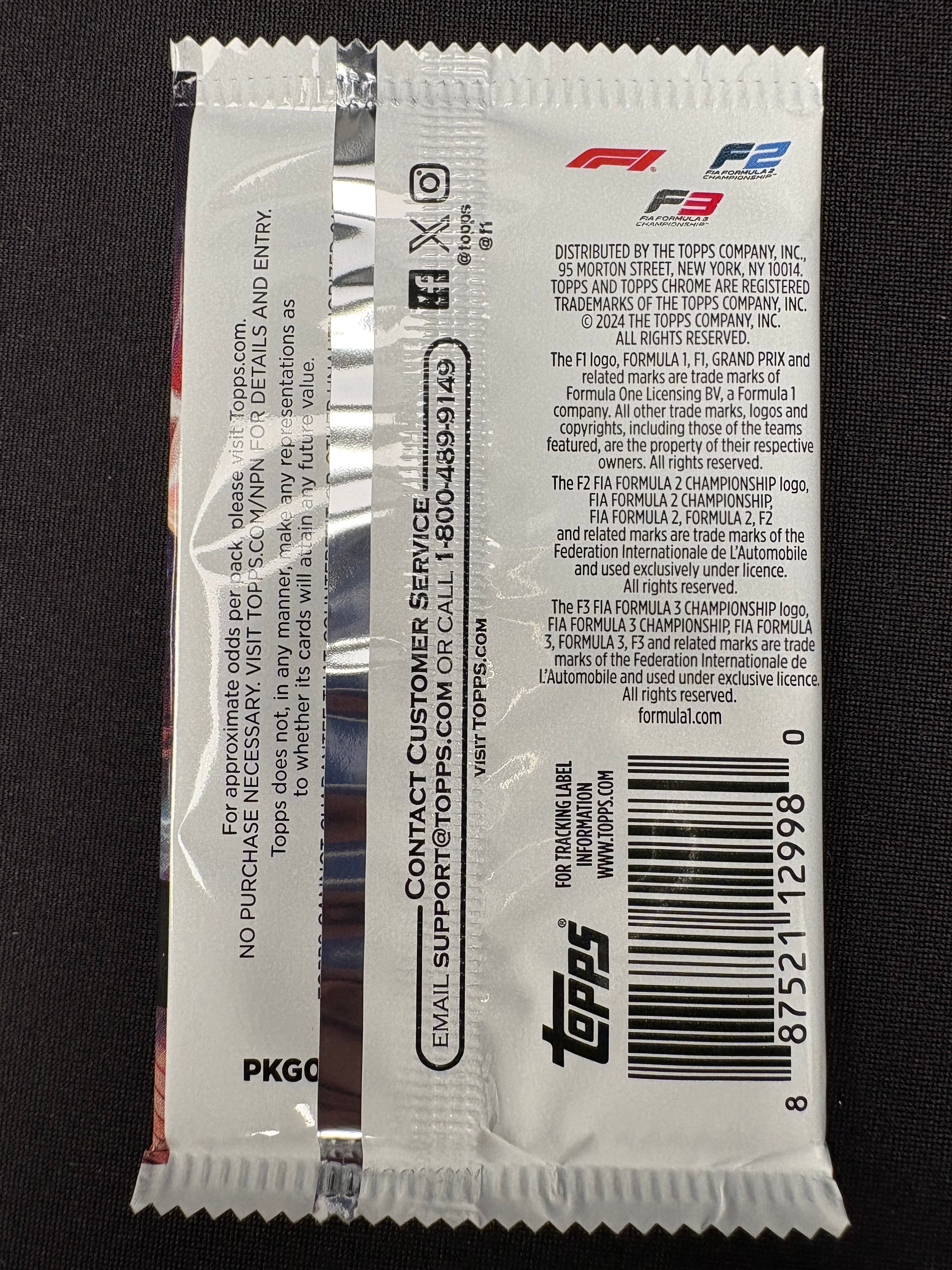 2024 Topps Chrome F1 Formula 1 Qualifying Lap Hobby Single Pack