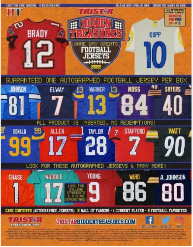 2022 TriStar Hidden Treasures Game Day Greats Football Jersey Hobby Box