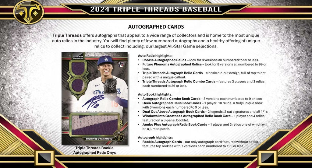2024 Topps Triple Threads Baseball Hobby Box