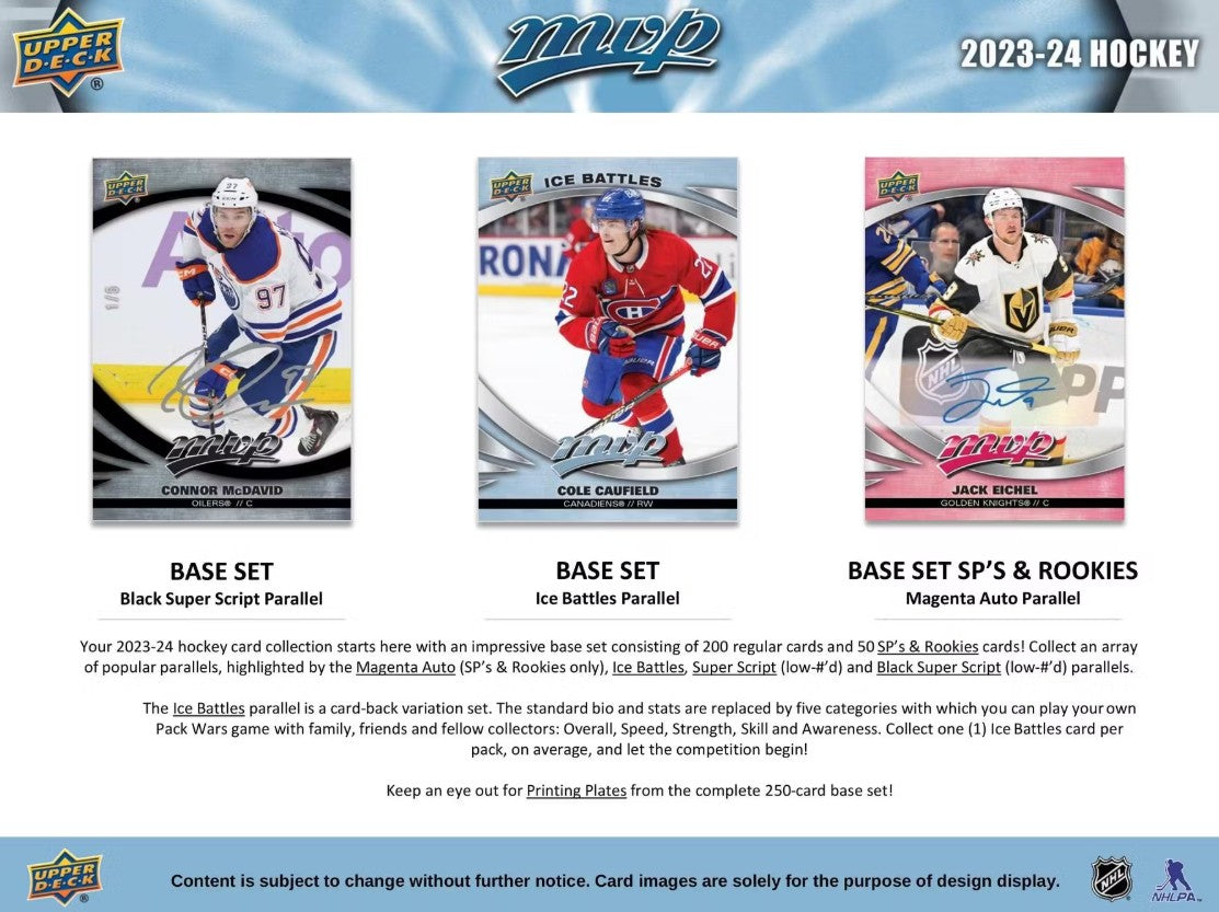 2023/24 Upper Deck MVP Hockey Hobby Box